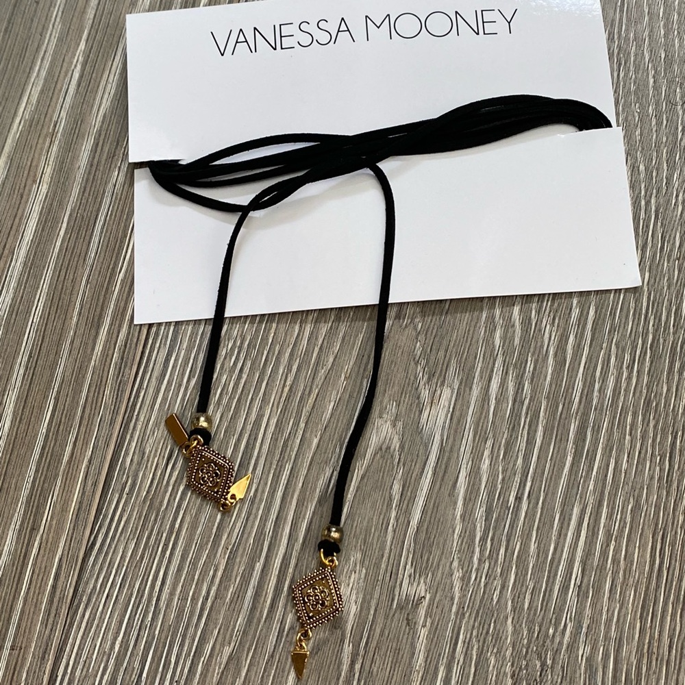 NWT Vanessa Mooney Suede Wrap Necklace w/ Diamonds
